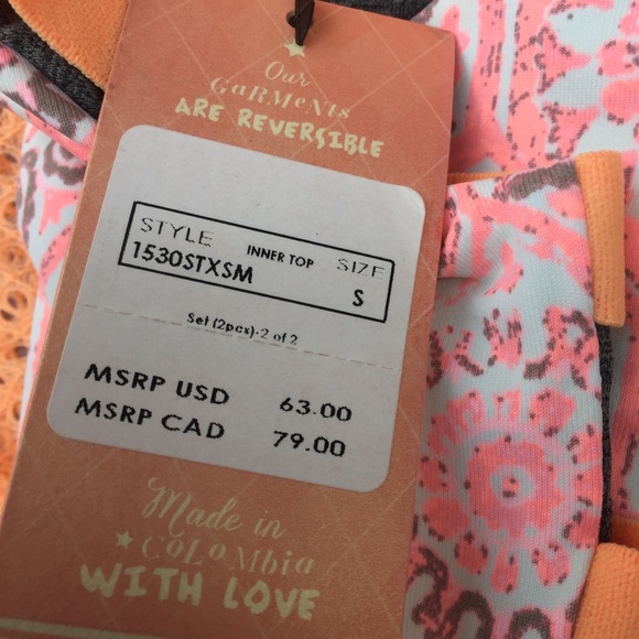 Maaji tank  & bra set peach & gray size S - Picture 8 of 11